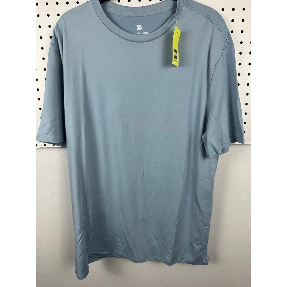 All in Motion Mens Performance Relaxed Short Sleeve T-Shirt Light Blue Small NEW